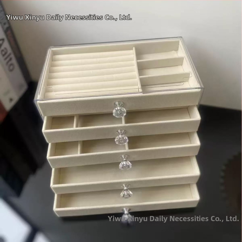 Naminių gyvūnėlių 5 sluoksnių stalčių tipo papuošalų laikymo dėžutė auskarams, karoliai, žiedai, papuošalų dėžutė su stalčiumi ir tualetiniu staliuku