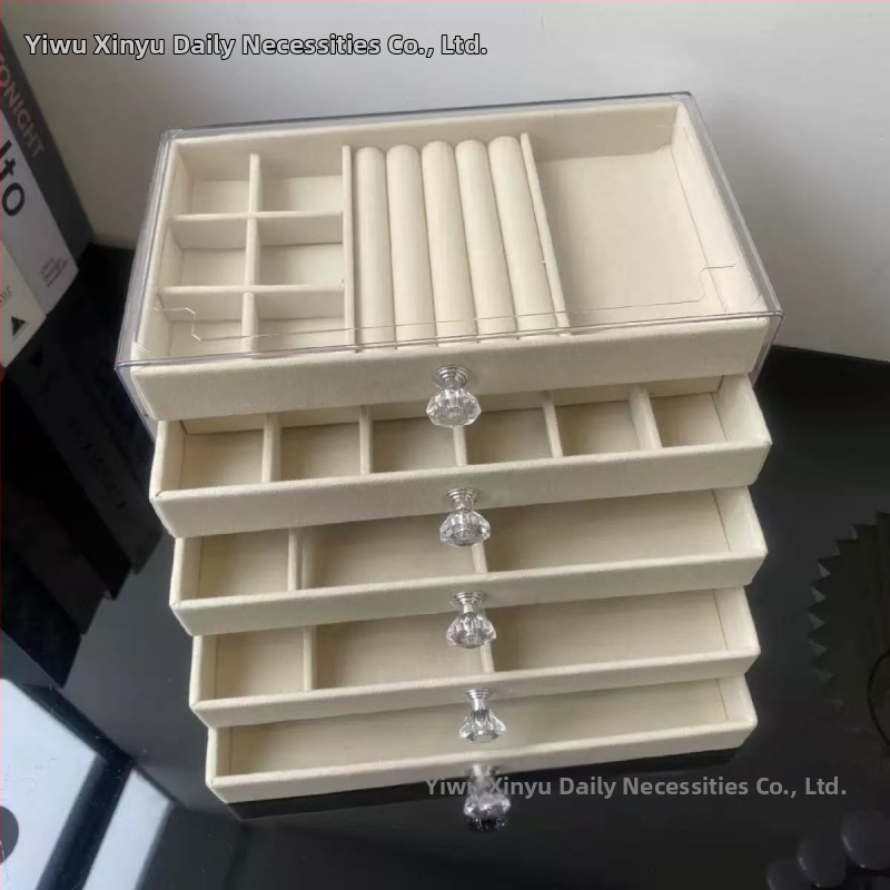 Naminių gyvūnėlių 5 sluoksnių stalčių tipo papuošalų laikymo dėžutė auskarams, karoliai, žiedai, papuošalų dėžutė su stalčiumi ir tualetiniu staliuku