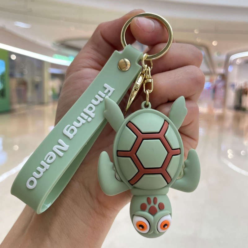 Kreatív rajzfilm Némó nyomában kulcstartó aranyos tengeri állatvilág csúnya hal cápa kulcstartó kis ajándék