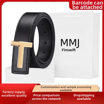 Pealmine kiht puhtast nahast meeste vöö nahast vabaaja roostevabast terasest T-tähega sileda pandlaga meeste vöökoht must kohvivärvi kahepoolne
