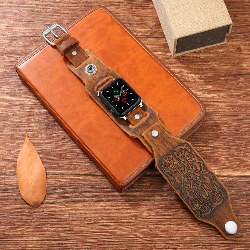 Europietiškas ir amerikietiškas retro karvės odos dirželis „Apple Watch“ dirželiui, skirtas natūralios odos, aukščiausios klasės „Premium Sense“ dirželiui
