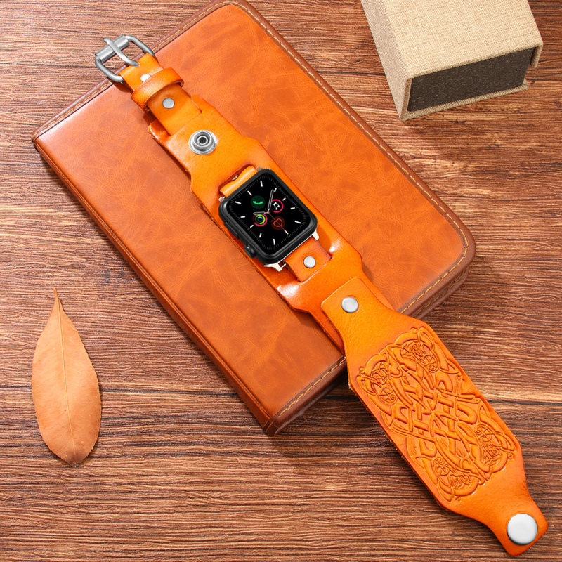 Europietiškas ir amerikietiškas retro karvės odos dirželis „Apple Watch“ dirželiui, skirtas natūralios odos, aukščiausios klasės „Premium Sense“ dirželiui
