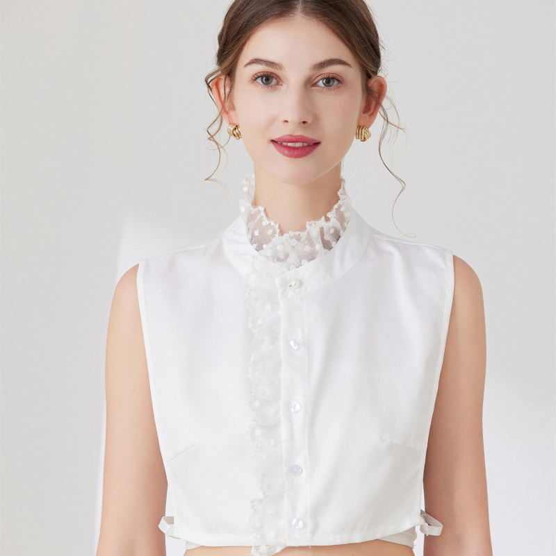 Amazon francia romantikus sziromgallér, hamis pamut csipkeszegélyes gallér, bőrbarát inggallér, állványgallér, dekoratív gallér