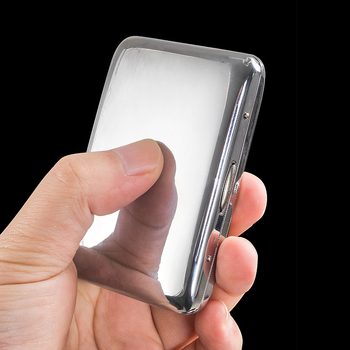 Dvigubo pistoleto veidrodinis cigarečių dėklas, 18 vnt. pakuotės vidurinis cigarečių dėklas, atsparus suspaudimui, drėgmei, patvarus vyriškas nešiojamas cigarečių dėklas