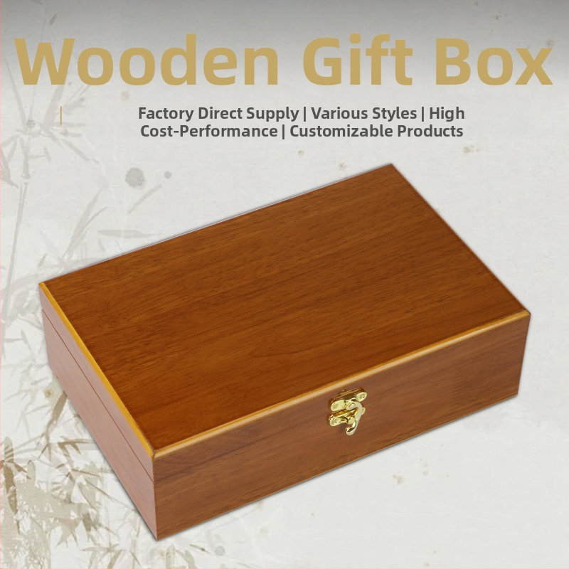 Koka kaste ar sudraba krūzes dāvanu kastīti Koka kastes vairumtirdzniecības tējas komplekta dāvanu kastīte ar termosa krūzi Tējas krūzes iepakojuma kaste