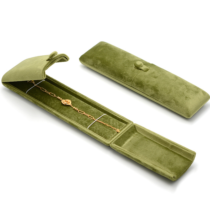 Dupla fűzöld bársony gyűrűdoboz fülbevaló nyaklánc doboz karkötő doboz karkötő karkötő doboz ékszercsomagolás