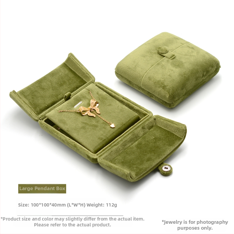 Dupla fűzöld bársony gyűrűdoboz fülbevaló nyaklánc doboz karkötő doboz karkötő karkötő doboz ékszercsomagolás