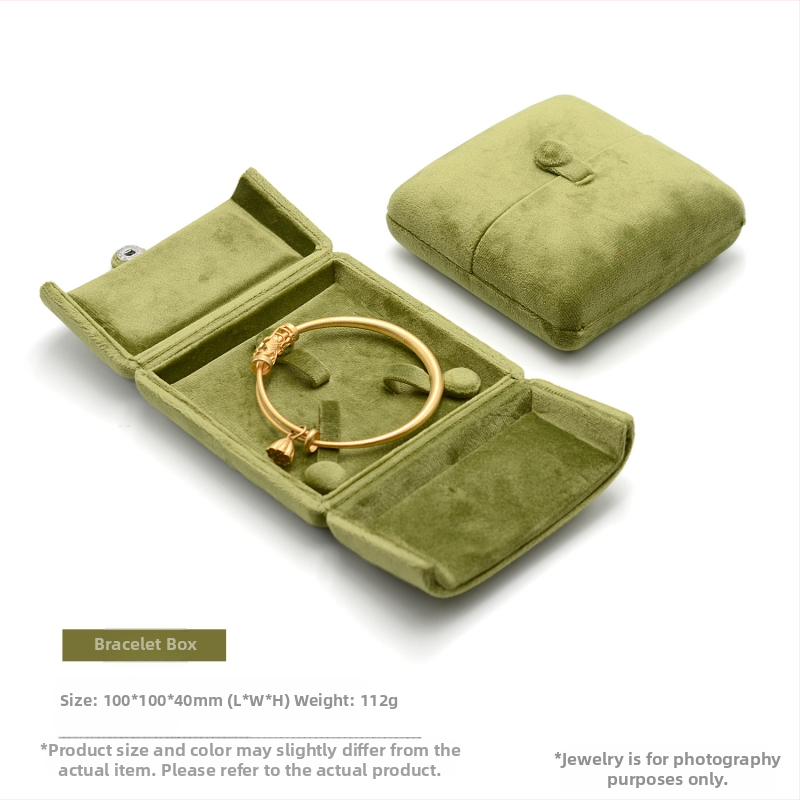 Dupla fűzöld bársony gyűrűdoboz fülbevaló nyaklánc doboz karkötő doboz karkötő karkötő doboz ékszercsomagolás