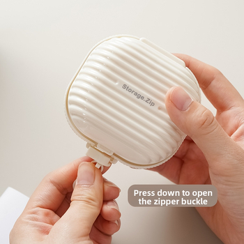 Kreatív cipzáras kis gyógyszeres doboz, hordozható, kétoldalas, különálló gyógyszertároló doboz, háztartási, nedvességálló, alcsomagolású, lezárt doboz