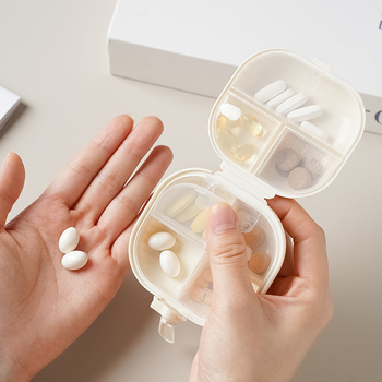 Kreatív cipzáras kis gyógyszeres doboz, hordozható, kétoldalas, különálló gyógyszertároló doboz, háztartási, nedvességálló, alcsomagolású, lezárt doboz