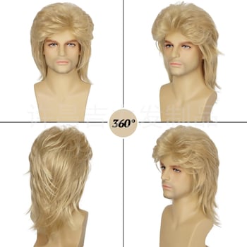 Väliskaubanduse Euroopa ja Ameerika mullet-parukas meeste pikad juuksed 80ndate rokkbändi pühadepeo esinemise rekvisiidid parukas