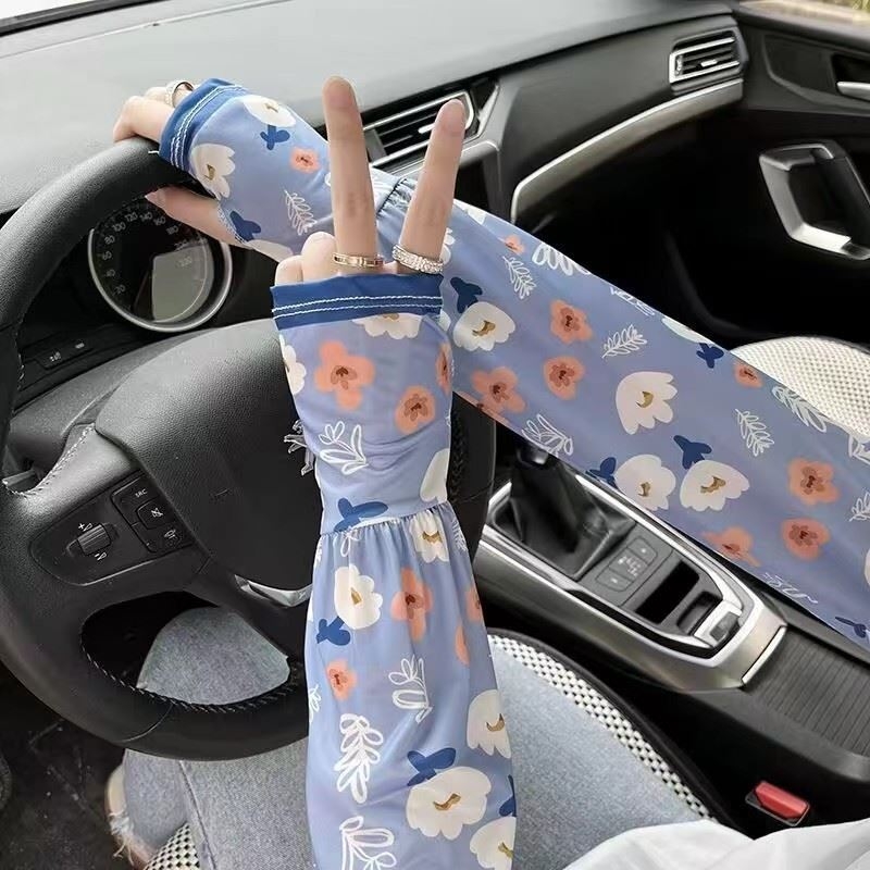 Új, naptej, jég, selyem, kültéri, minden mérkőzésre alkalmas, divatos jég, UV-védő karvédő, női naptej kesztyűk