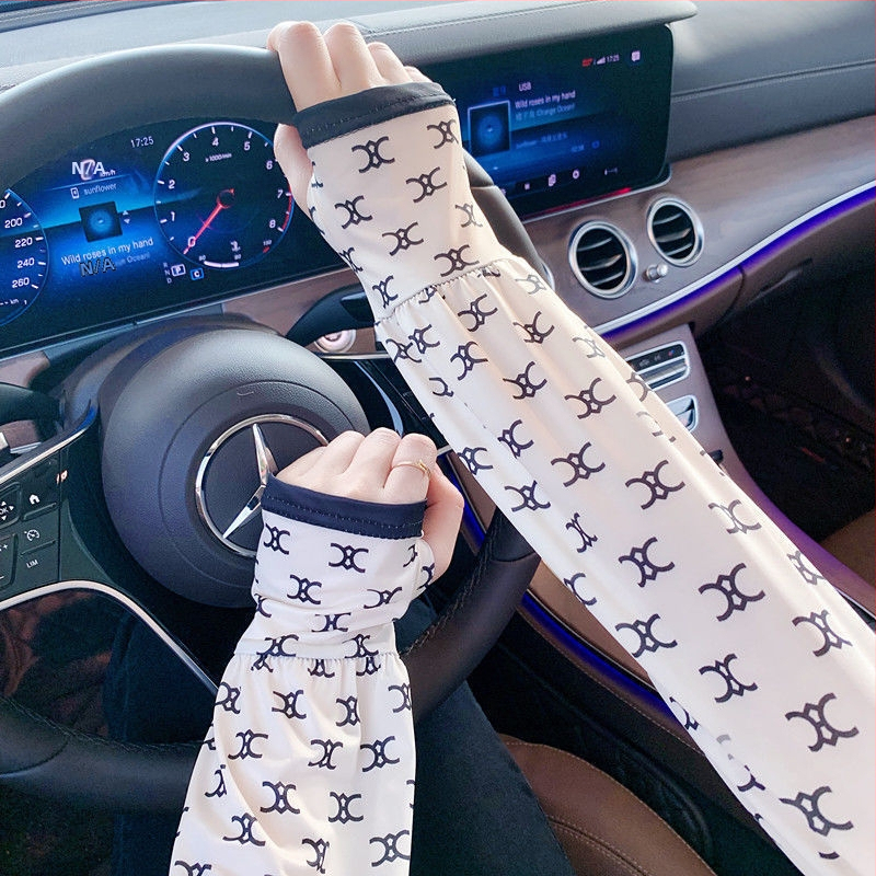 Új, naptej, jég, selyem, kültéri, minden mérkőzésre alkalmas, divatos jég, UV-védő karvédő, női naptej kesztyűk