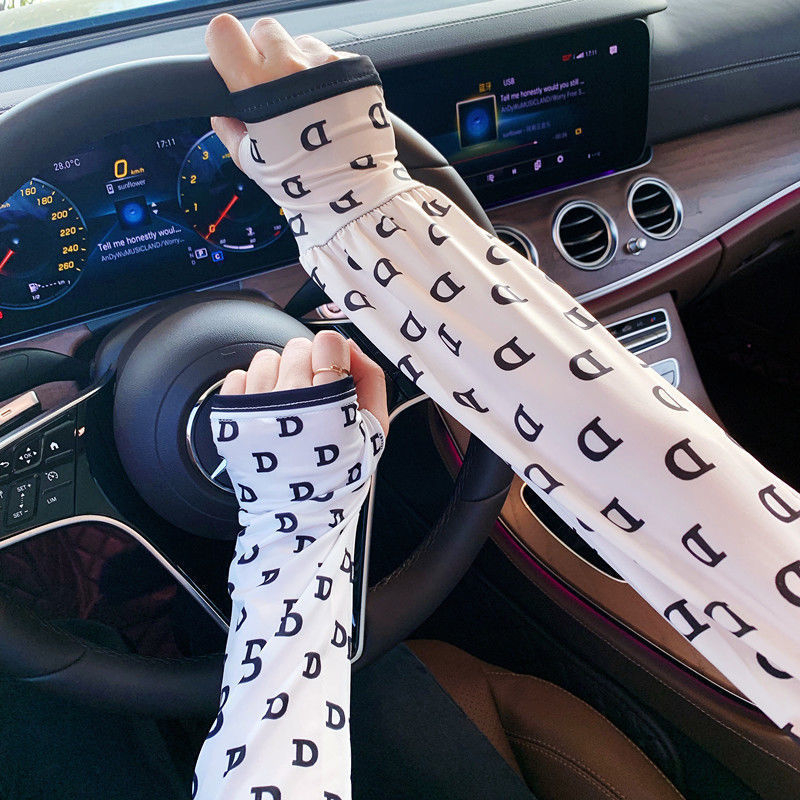 Új, naptej, jég, selyem, kültéri, minden mérkőzésre alkalmas, divatos jég, UV-védő karvédő, női naptej kesztyűk