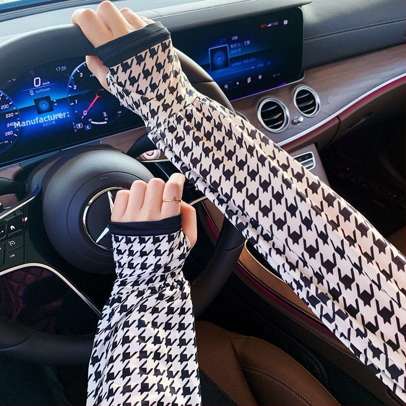 Új, naptej, jég, selyem, kültéri, minden mérkőzésre alkalmas, divatos jég, UV-védő karvédő, női naptej kesztyűk