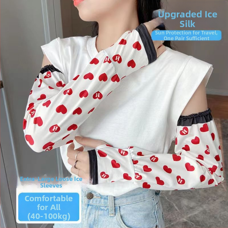 Új, naptej, jég, selyem, kültéri, minden mérkőzésre alkalmas, divatos jég, UV-védő karvédő, női naptej kesztyűk