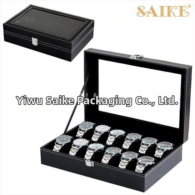 [Стандартно издание] Точкова кутия за съхранение на 12-битови часовници, PU кутия за дисплей, подаръчна кутия, производители на кожени кутии за часовници на едро