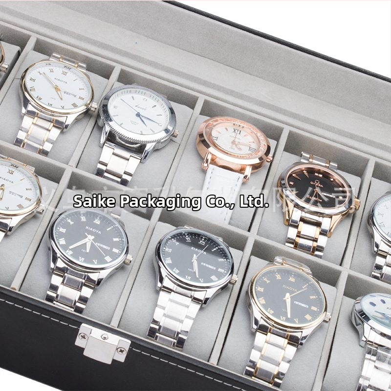 [Стандартно издание] Точкова кутия за съхранение на 12-битови часовници, PU кутия за дисплей, подаръчна кутия, производители на кожени кутии за часовници на едро