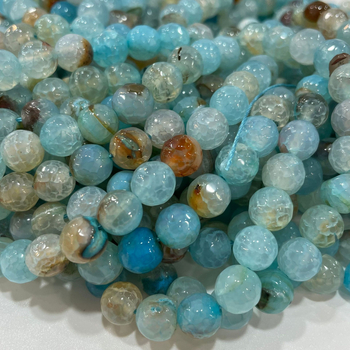 Χάντρες από αχάτη Aquamarine, χάντρες από αχάτη, τουρμαλίνη, κομμένες γωνίες, χάντρες ποδοσφαίρου, κοσμήματα χονδρικής