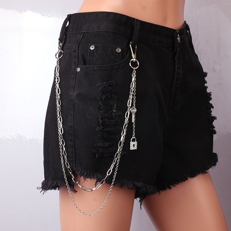 Euroopa ja Ameerika hiphopi mood metallist mitmekihilised risti riputatavad ketiga tänavamoe isikupärastatud püksid