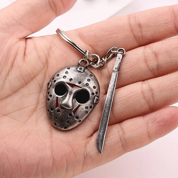 Ευρωπαϊκή και Αμερικανική Προβολή Περιφερειακή Μαύρη Παρασκευή Jason Mask Μπρελόκ Κράμα Μάσκα Κολιέ Κρεμαστό Δώρο