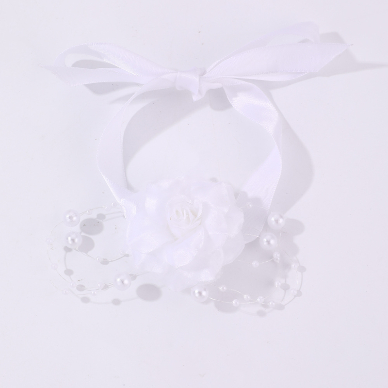 BZ1890 Határokon átnyúló európai és amerikai menyasszonyi csuklóvirág friss gyöngy szövet szalag karkötő koszorúslány esküvői ékszerek