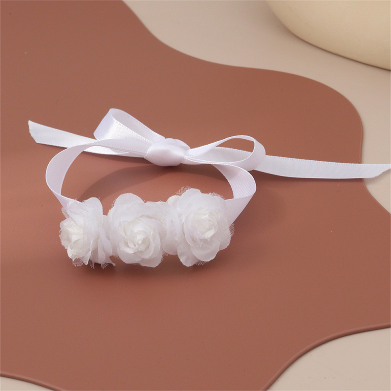 BZ1890 Piiriülene Euroopa ja Ameerika pruudi randmeliige värske pärliga riidest paelaga käevõru pruutneitsi pulmaehted