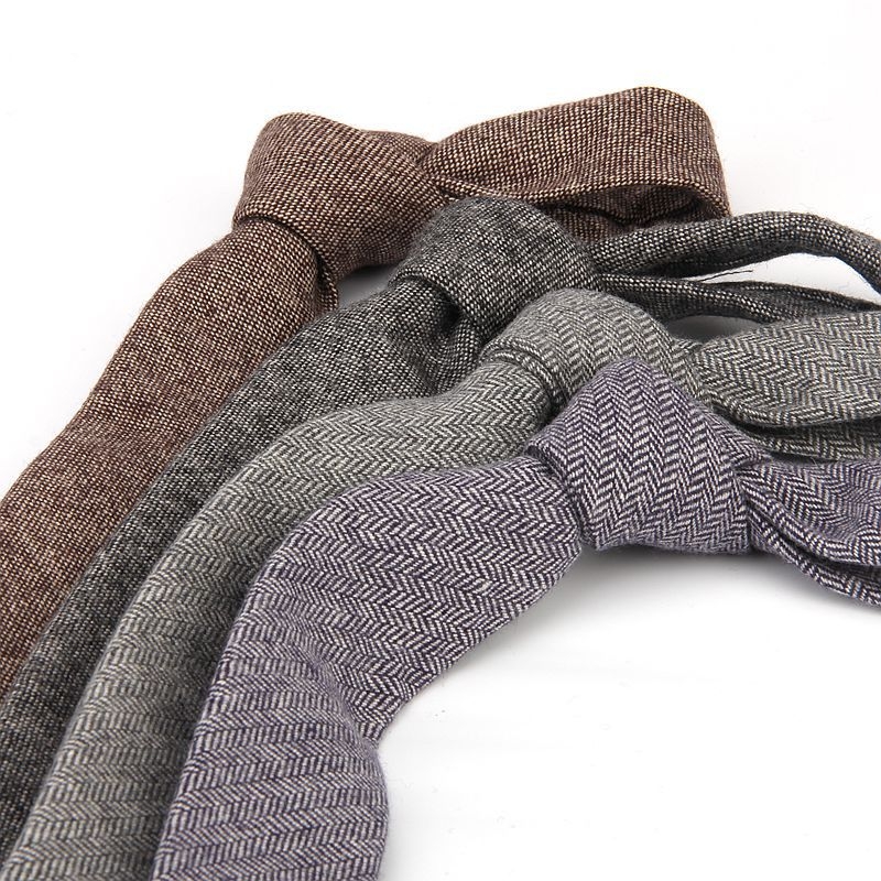 Divatos férfi gyapjú keskeny nyakkendős üzleti ruha divatos esküvői koreai stílusú brit stílusú diákruha 6 cm-es nyakkendő