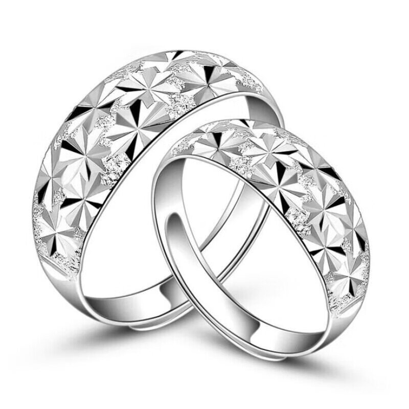 999-es sterling ezüst csillagos páros gyűrű tiszta ezüst nyitott gyűrű ezüst gyűrű gyári nagykereskedelmi ajándék ajándék