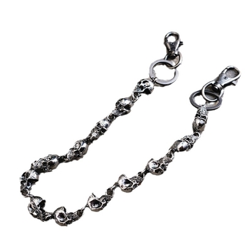 Μεταλλική αλυσίδα παντελονιού με εναλλακτική σύνδεση κρανίου, μεγάλη σκούρα κεφαλή φαντάσματος, κομψή ιαπωνική αλυσίδα μέσης με μοντέρνο στυλ και χιπ χοπ.