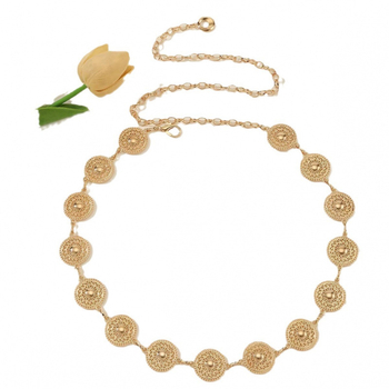 Διασυνοριακή απλή μεταλλική ζώνη διακόσμησης ευρωπαϊκής και αμερικανικής μέσης αλυσίδας γυναικών υψηλής μόδας αισθητικής γεωμετρικό κοίλο μεταλλικό φύλλο