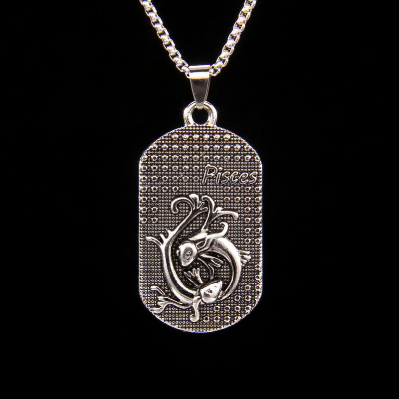 Határokon átnyúló európai és amerikai divat új 12 csillagképes retro rozsdamentes acél lánc férfi nyaklánc személyiség divatos férfi határokon átnyúló ékszer szett