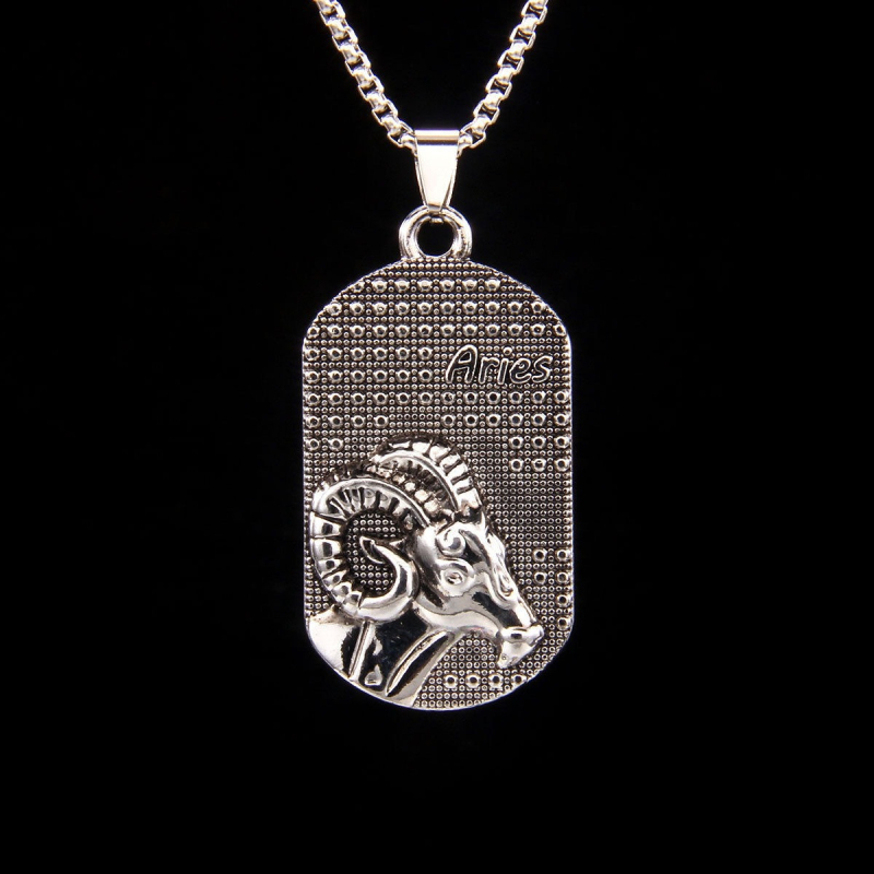 Határokon átnyúló európai és amerikai divat új 12 csillagképes retro rozsdamentes acél lánc férfi nyaklánc személyiség divatos férfi határokon átnyúló ékszer szett