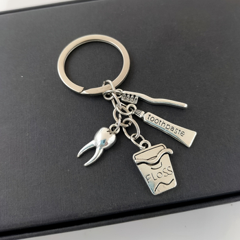 Európai és amerikai fogorvos Egészséges fogkefe Fogkrém Fogselyem Fogak Kreatív Hátizsák Medál Alternatív Kulcstartó