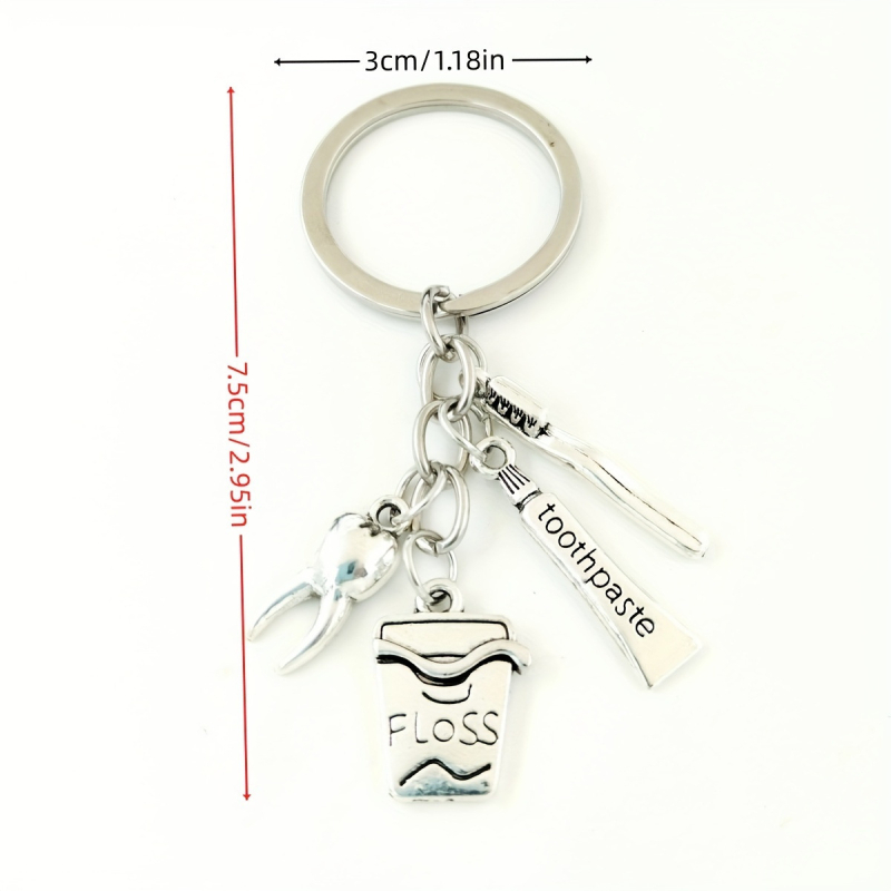 Európai és amerikai fogorvos Egészséges fogkefe Fogkrém Fogselyem Fogak Kreatív Hátizsák Medál Alternatív Kulcstartó