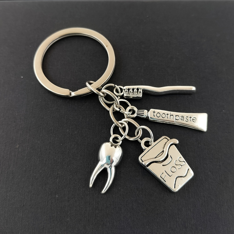 Európai és amerikai fogorvos Egészséges fogkefe Fogkrém Fogselyem Fogak Kreatív Hátizsák Medál Alternatív Kulcstartó