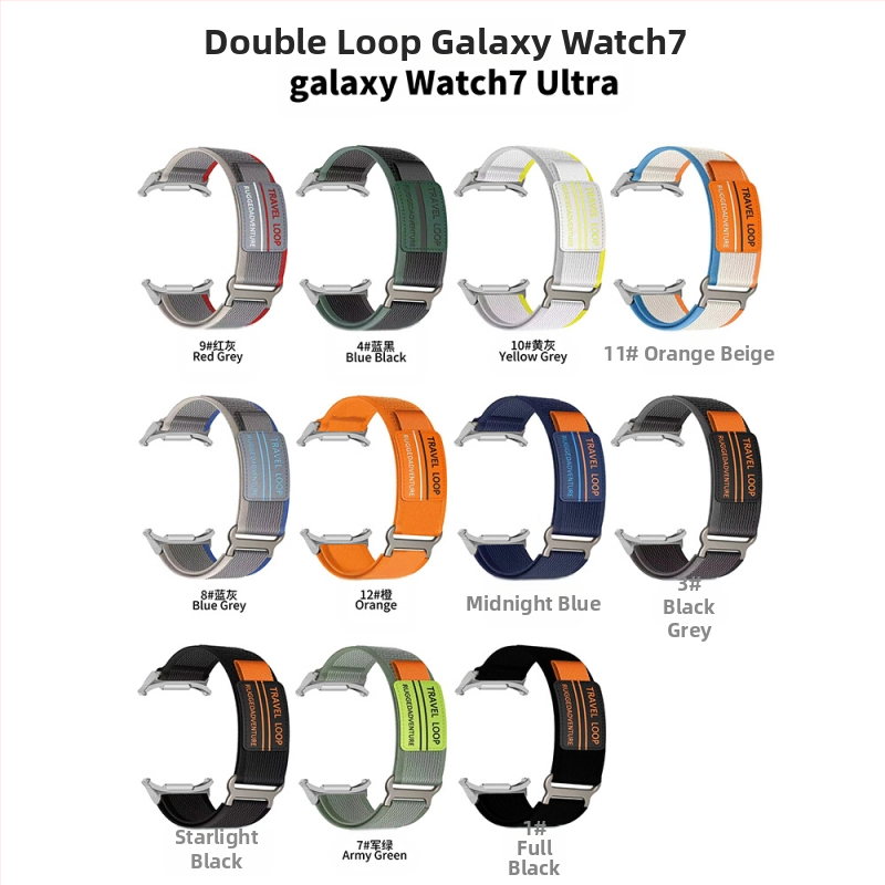 Vhodné pre Samsung Galaxy Watch7Ultra Dvojdielny nylonový remienok na suchý zips Wild Trail Priedušný športový remienok