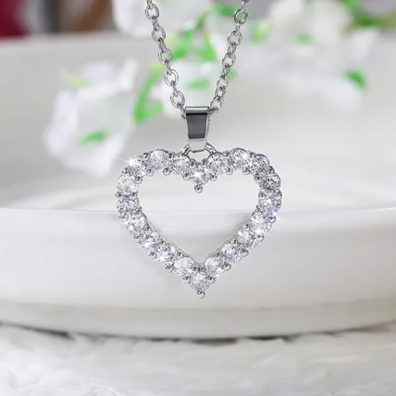 Internet Celebrity Mori Peach Szív Nyaklánc Női Egyszerű Koreai Stílusú Szerelem Kulcscsont Lánc Divat Klasszikus Internet Celebrity Gyémánt Medál