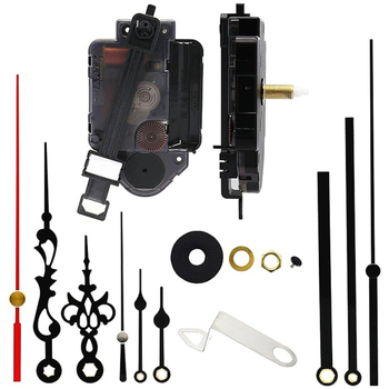 12888 „Sun“ prekės ženklo sūpuoklinis mechanizmas su rodykle, geležiniu kabliu, juodas antrosios galvutės sieninis laikrodis, pakeičiantis techninės priežiūros sūpuoklinį mechanizmą