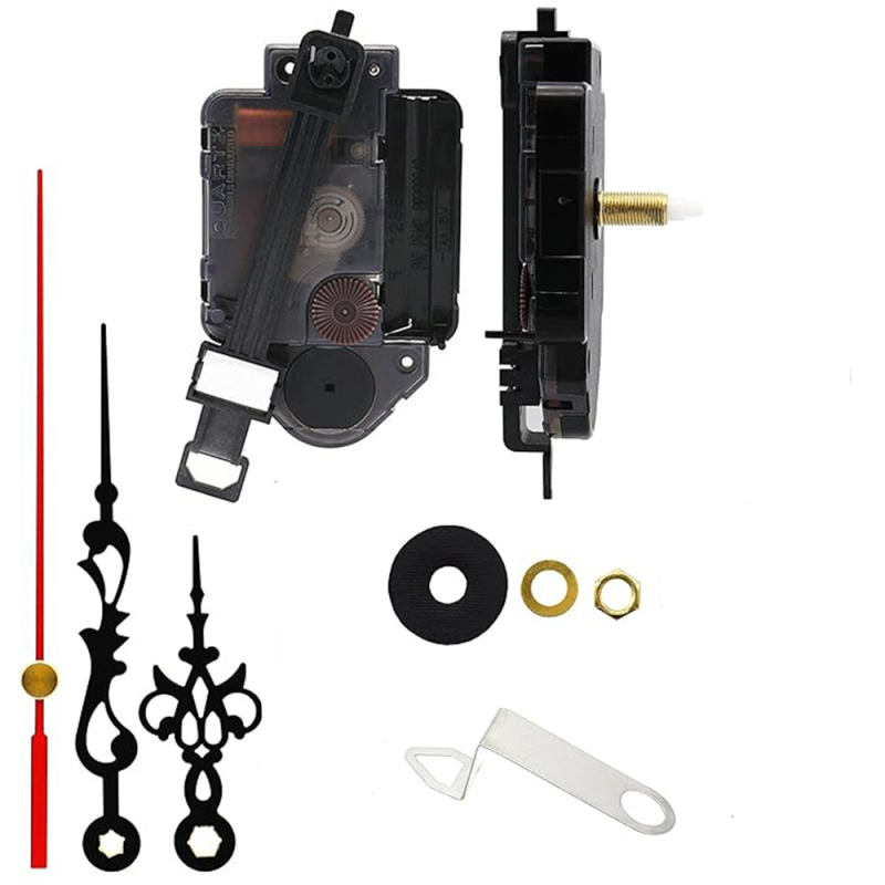 12888 „Sun“ prekės ženklo sūpuoklinis mechanizmas su rodykle, geležiniu kabliu, juodas antrosios galvutės sieninis laikrodis, pakeičiantis techninės priežiūros sūpuoklinį mechanizmą
