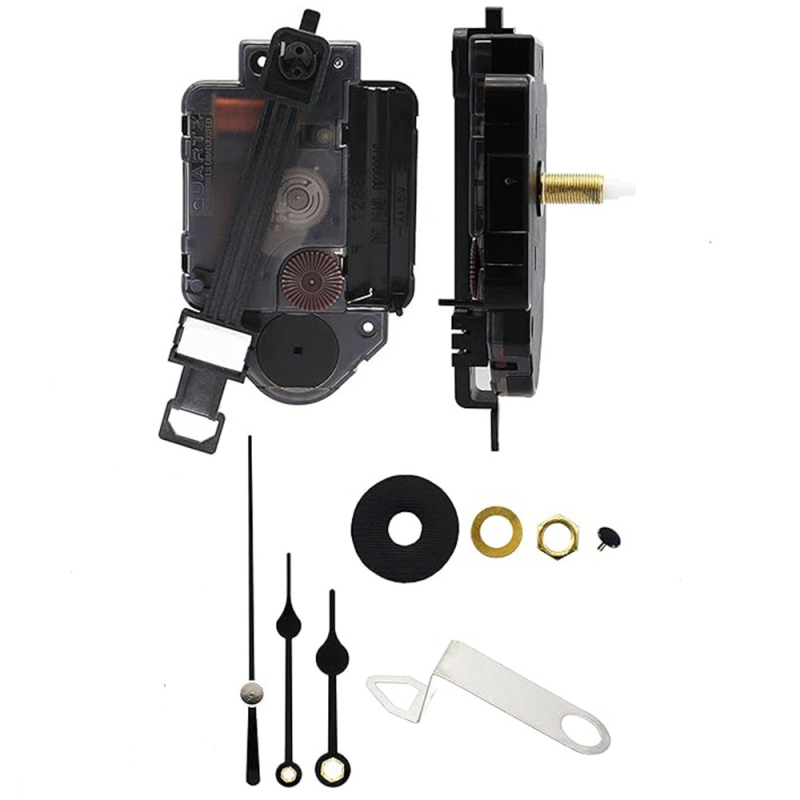 12888 „Sun“ prekės ženklo sūpuoklinis mechanizmas su rodykle, geležiniu kabliu, juodas antrosios galvutės sieninis laikrodis, pakeičiantis techninės priežiūros sūpuoklinį mechanizmą