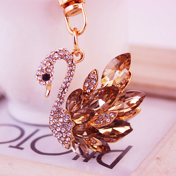 Δημιουργικό Χαριτωμένο Μπρελόκ με Κρύσταλλο, Μικρό Κύκνο, Μεταλλικό Μενταγιόν, Μικρό Δώρο 1137