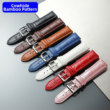 Házi készítésű gyári nagykereskedelmi borjúbőr óraszíjak, bambuszmintás órakiegészítők, marhabőr tűs csatos szíjak, férfi és női óraszíjak