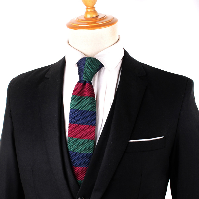 Férfi és női kötött nyakkendő, koreai stílusú, divatos, lezser, zöld csíkos, 5,5 cm-es, keskeny öltöny, ruházati kiegészítők raktáron