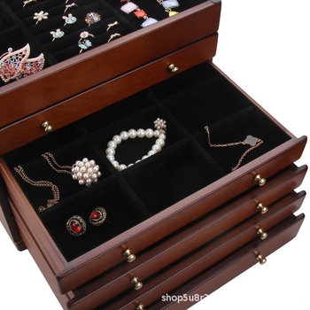 Ékszerdoboz tömörfa többrétegű hercegnő európai retro ékszer nyaklánc tároló doboz ékszerdoboz esküvői születésnapi ajándék