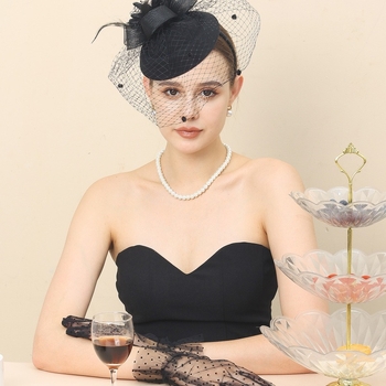 Σετ αξεσουάρ μαλλιών vintage mesh, σετ 2 τεμαχίων, γάντια, καπέλο, αεροσυνοδός, καπέλο, φουρκέτα, καπέλο, φουρκέτα, noodles