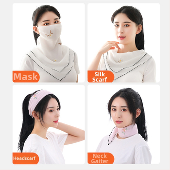 Suvine jääsiidist päikesekaitsekreem naistele, õhuke hingav suvine UV-vastane näomask, täisnäo päikesevari näole Kini