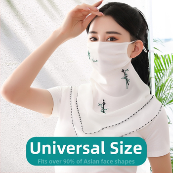 Suvine jääsiidist päikesekaitsekreem naistele, õhuke hingav suvine UV-vastane näomask, täisnäo päikesevari näole Kini