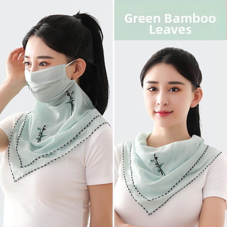 Suvine jääsiidist päikesekaitsekreem naistele, õhuke hingav suvine UV-vastane näomask, täisnäo päikesevari näole Kini