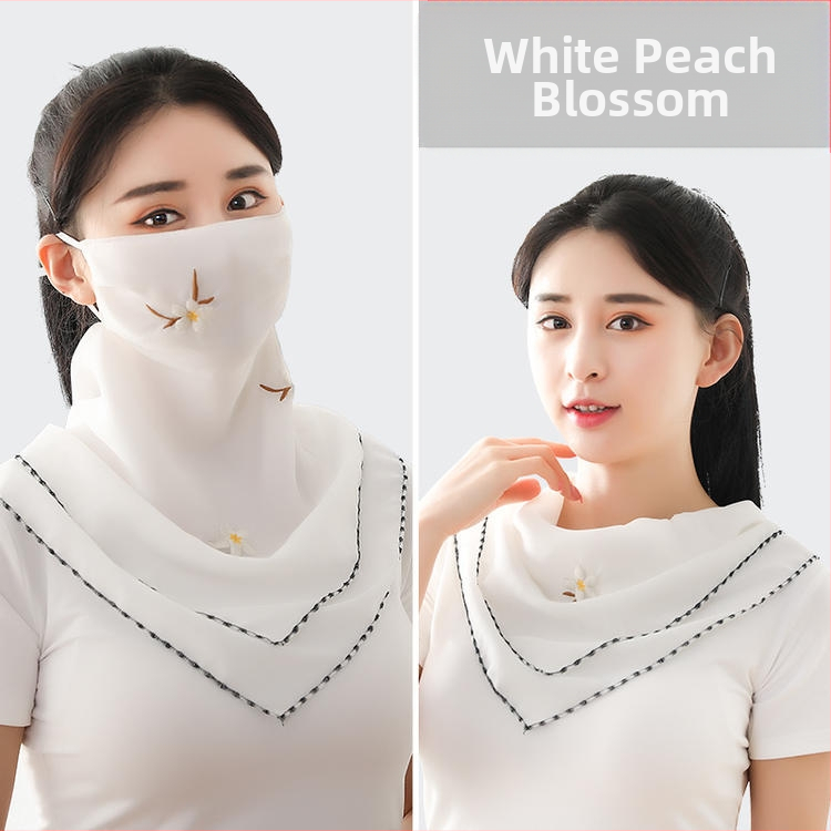 Suvine jääsiidist päikesekaitsekreem naistele, õhuke hingav suvine UV-vastane näomask, täisnäo päikesevari näole Kini